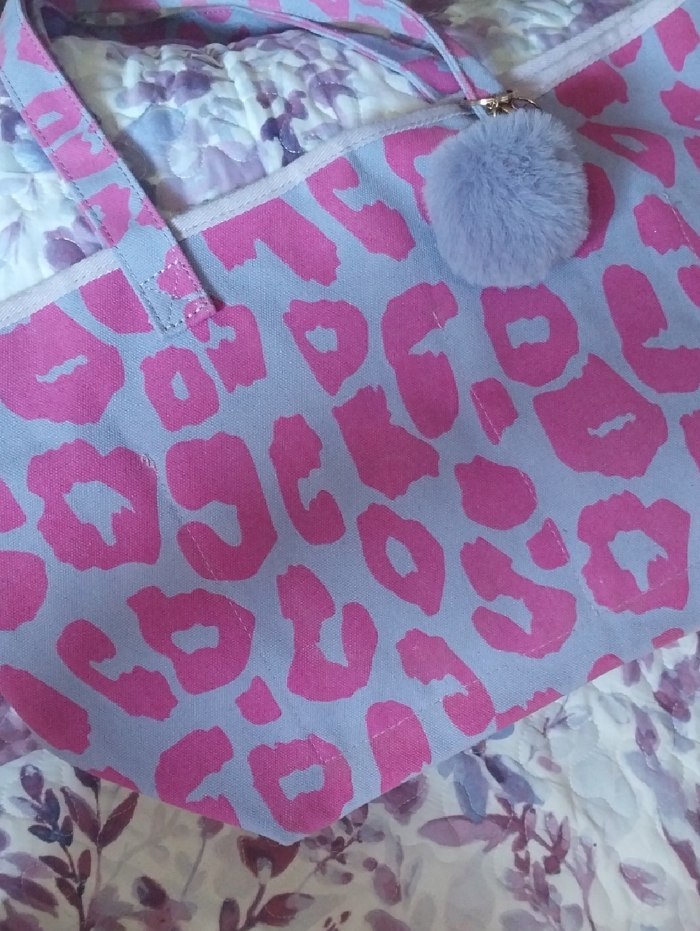 Purple Leopard Canvass Tote Bag
